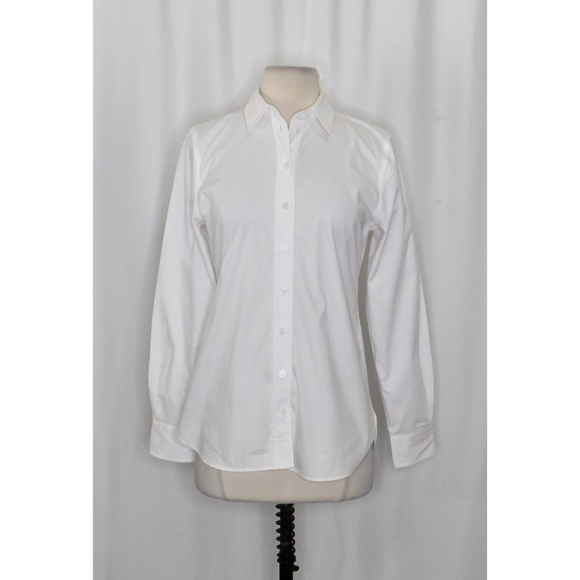 NWT!! J. CREW Wren Slim Shirt Stretch Cotton Poplin Solid White Buttondown 2 - Picture 3 of 15